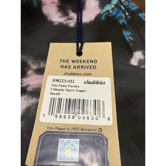 Chubbies Ultimate Sport Jogger Pants Mens Size S The Paint Parties NWT $96 - Picture 2 of 3